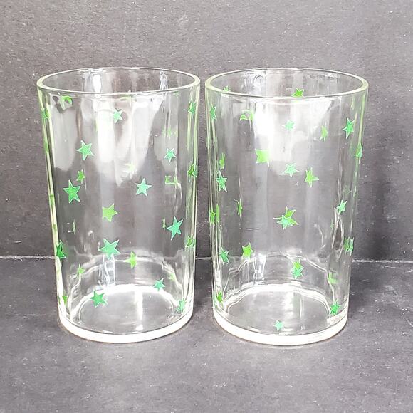 Vtg Kraft Foods Swanky Swigs Stars Optic Glass Juice Tumbler MCM Tableware - Picture 2 of 10